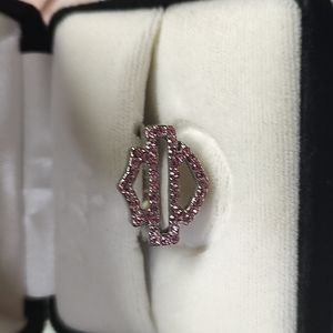 Harley Davidson pink rhinestone ring.